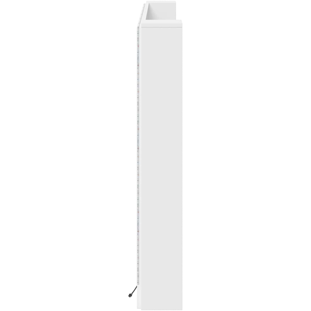 vidaXL Single Shelf White Headboard Cabinet with LED Light Image 6