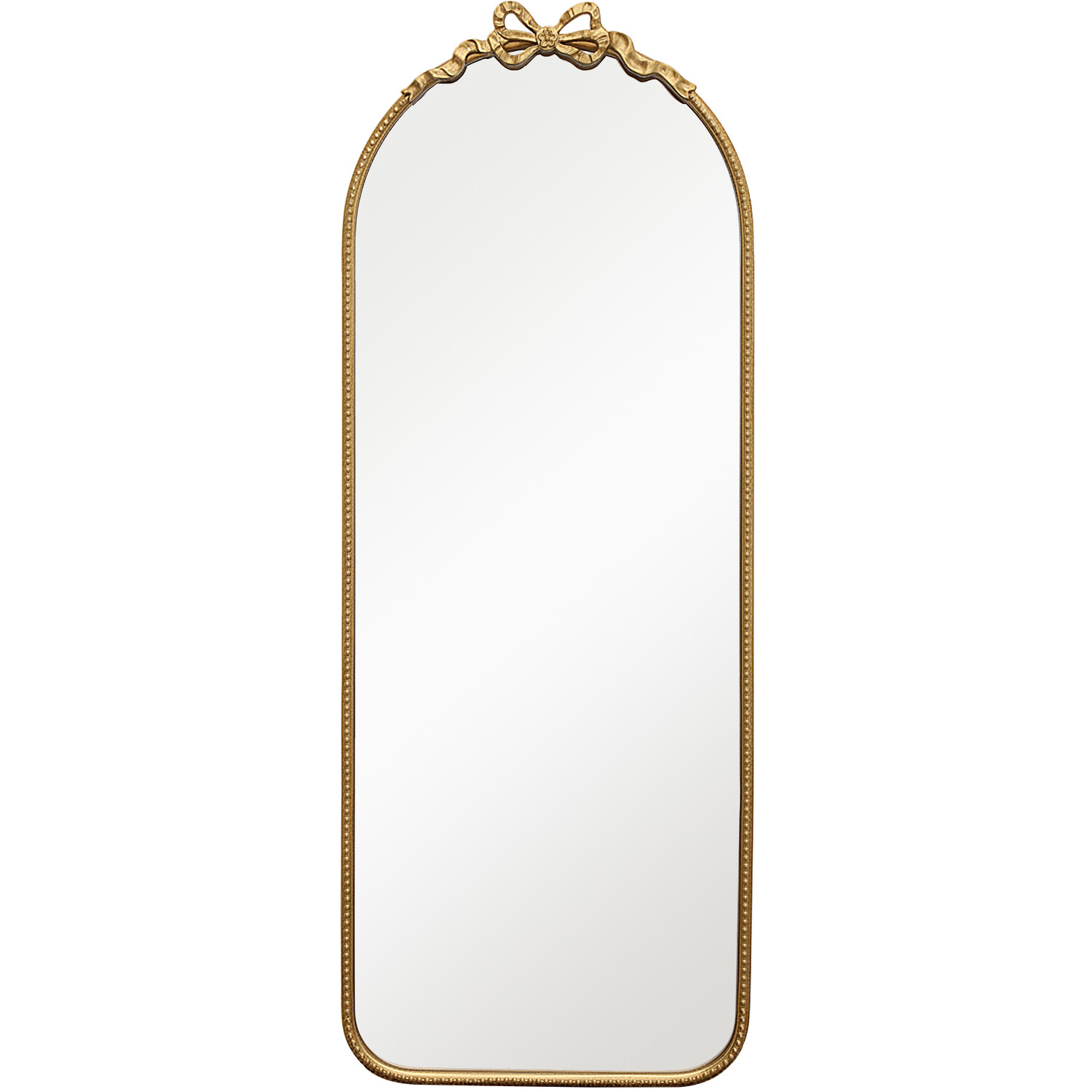 Bow Beaded Metal Dress Mirror Gold Image 4