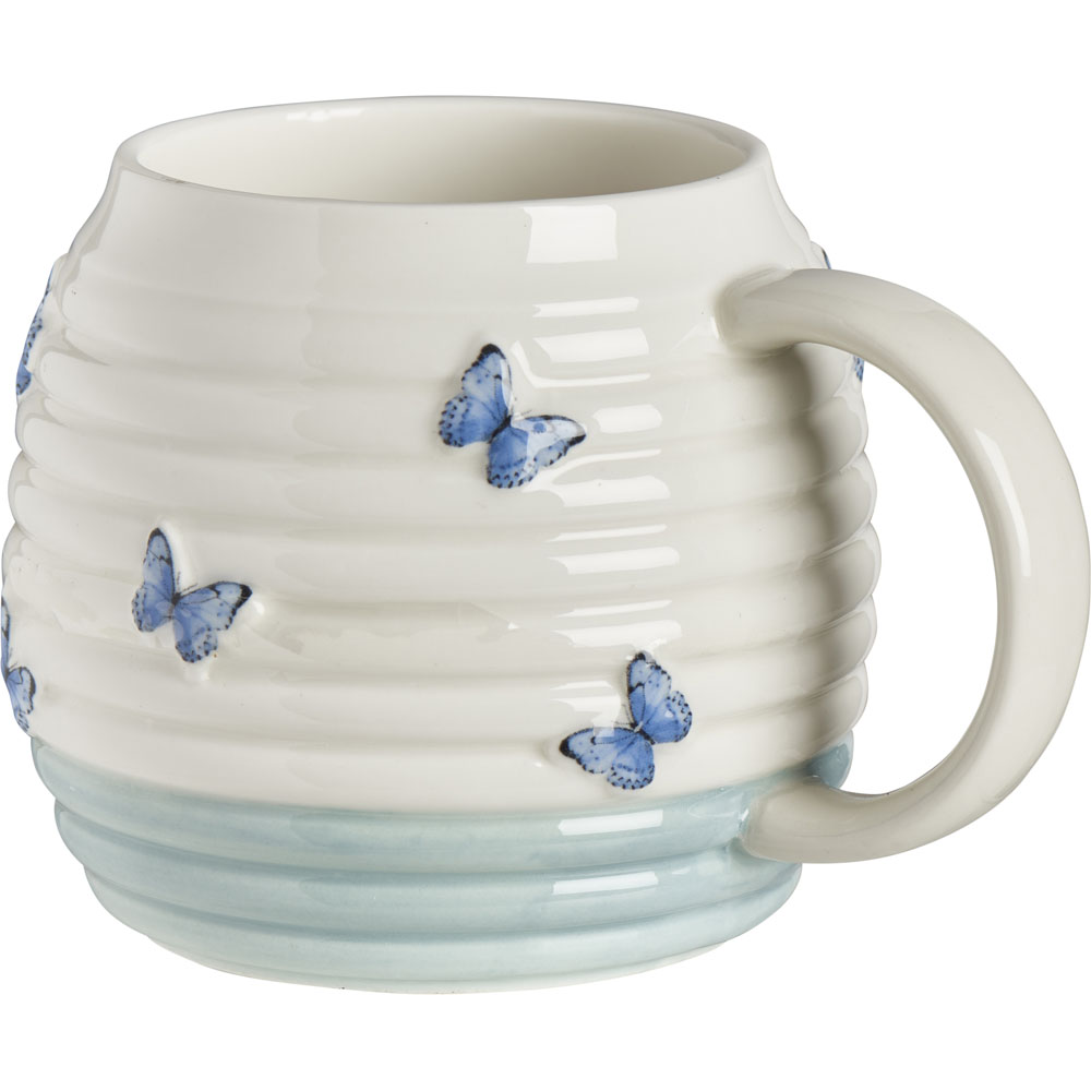 Wilko Blue and White Butterflies Mug Image 2