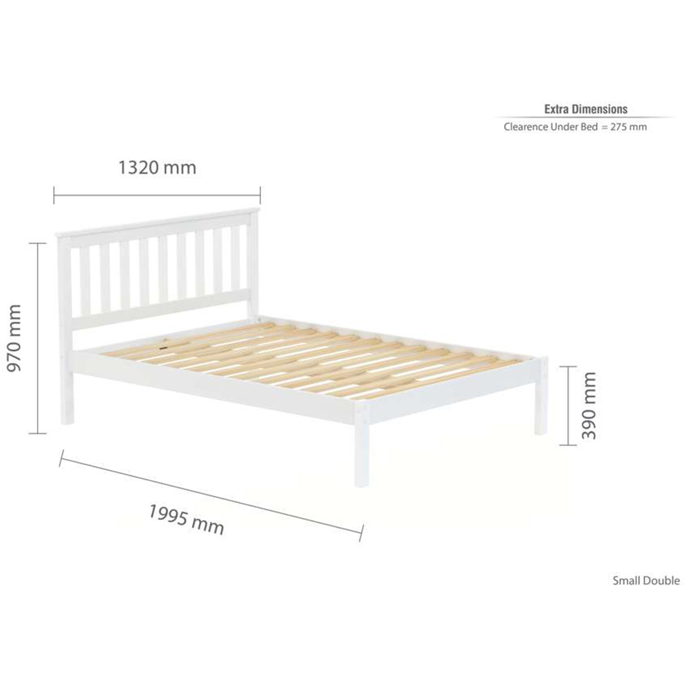 Denver Small Double White Wooden Bed Image 9