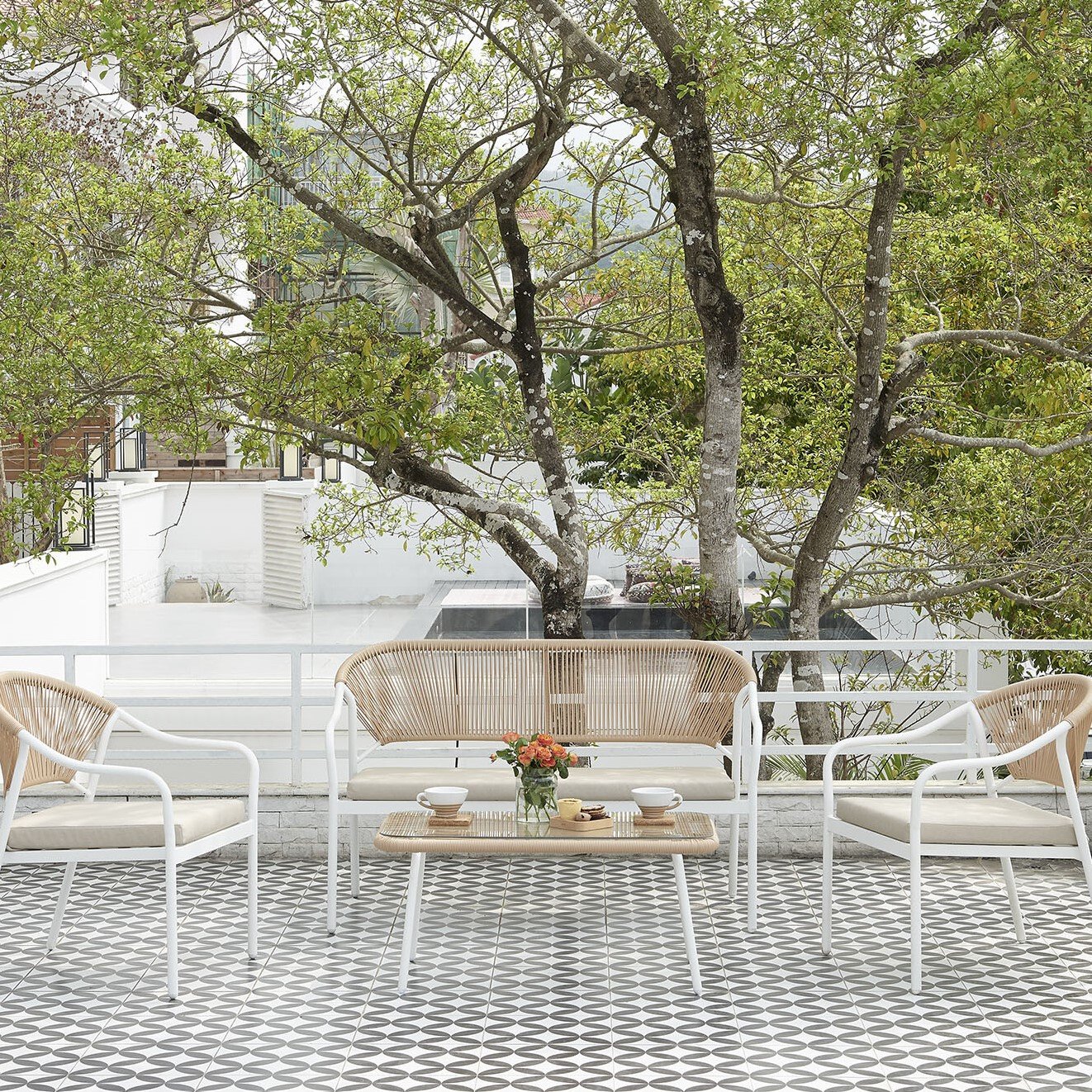 Lillian Sofa Set - Neutral and White Image 1