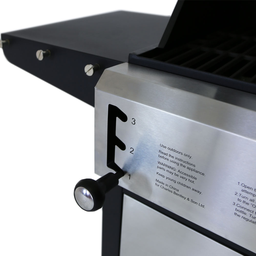 Charles Bentley 2+1 Dual Fuel BBQ Stainless Steel Image 4