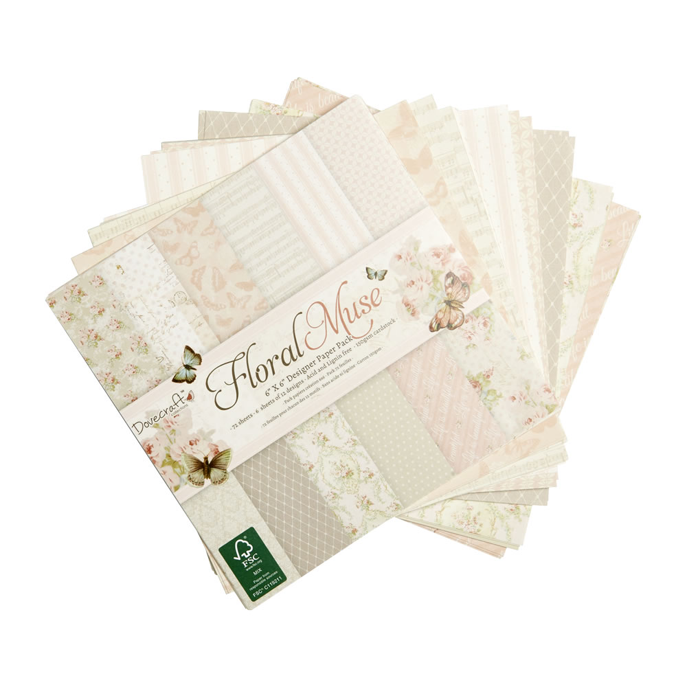 Dovecraft Floral Muse Designer Paper 72 Sheets 6 x 6 inch Assorted Image