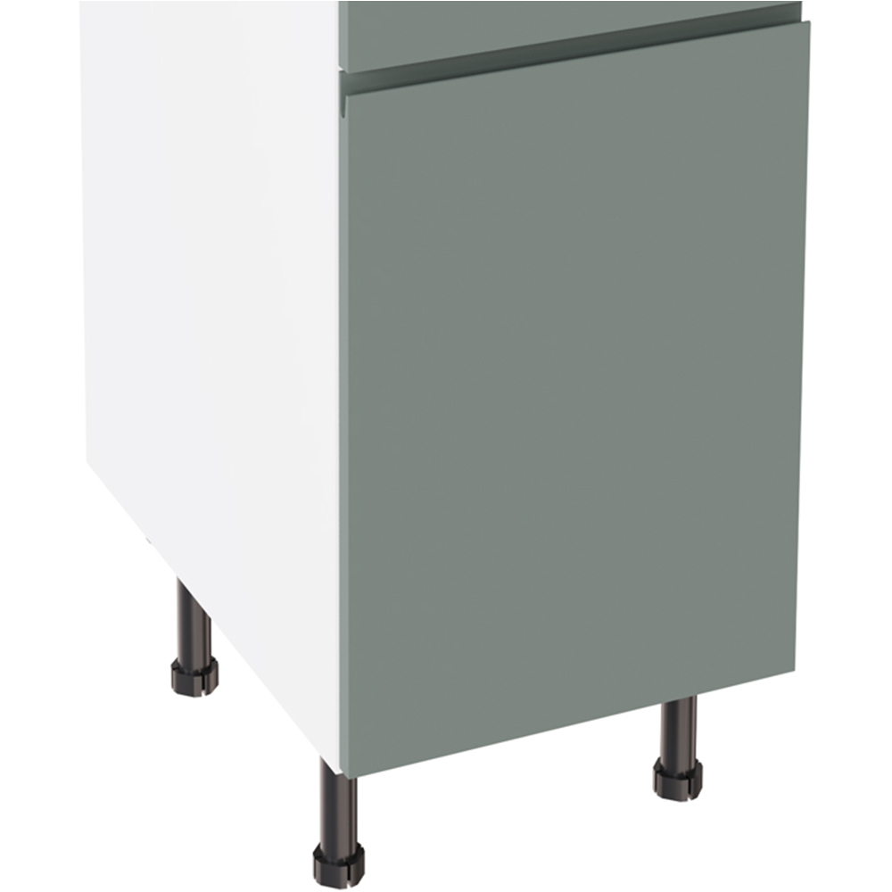 Kitchen Kit J-Pull Sage Green Drawerline Base Cabinet 400mm Image 3