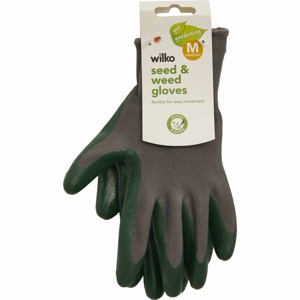 Wilko Medium Seed and Weed Gloves Image 1