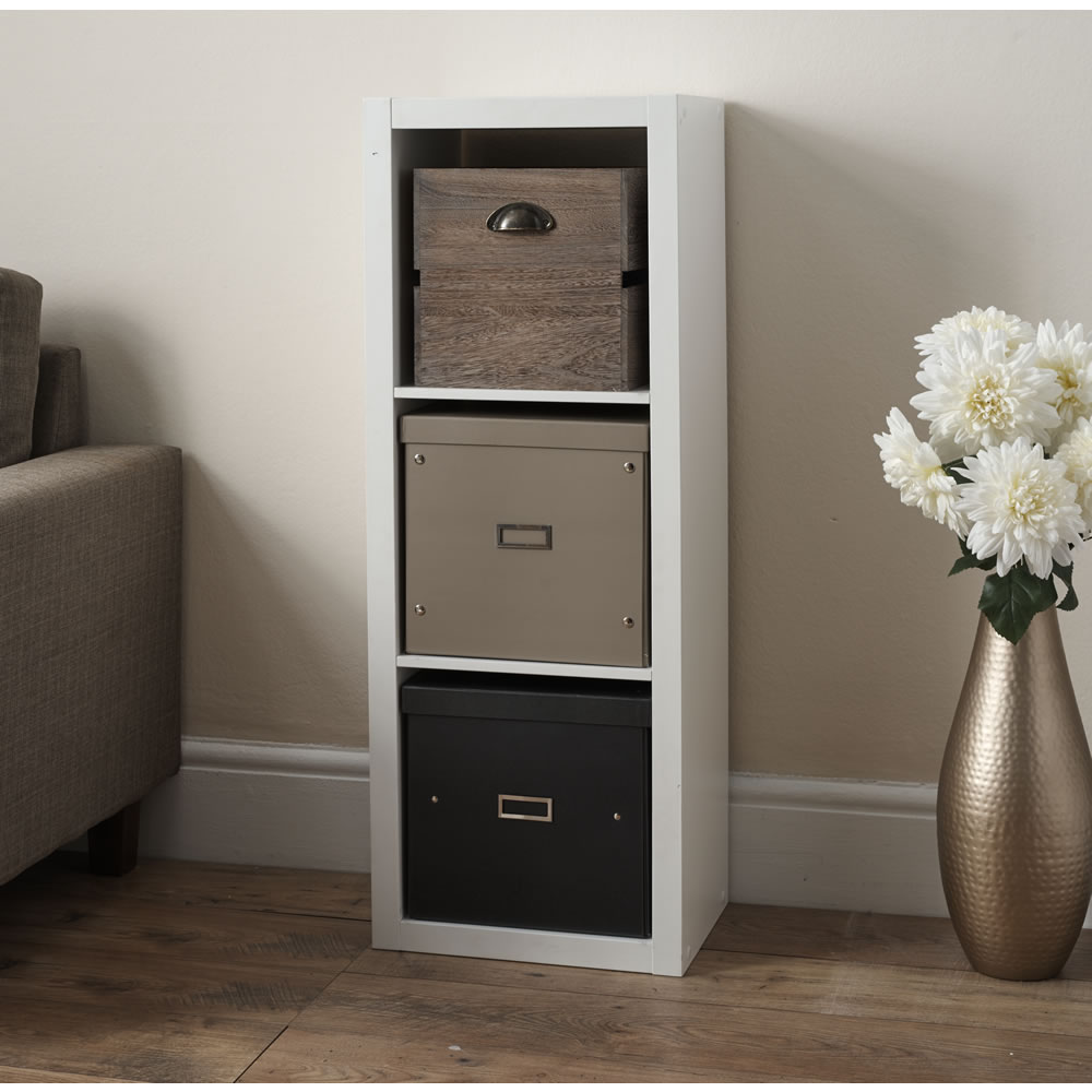 Wilko Oslo White 3 Cube Storage Shelving Unit Wilko
