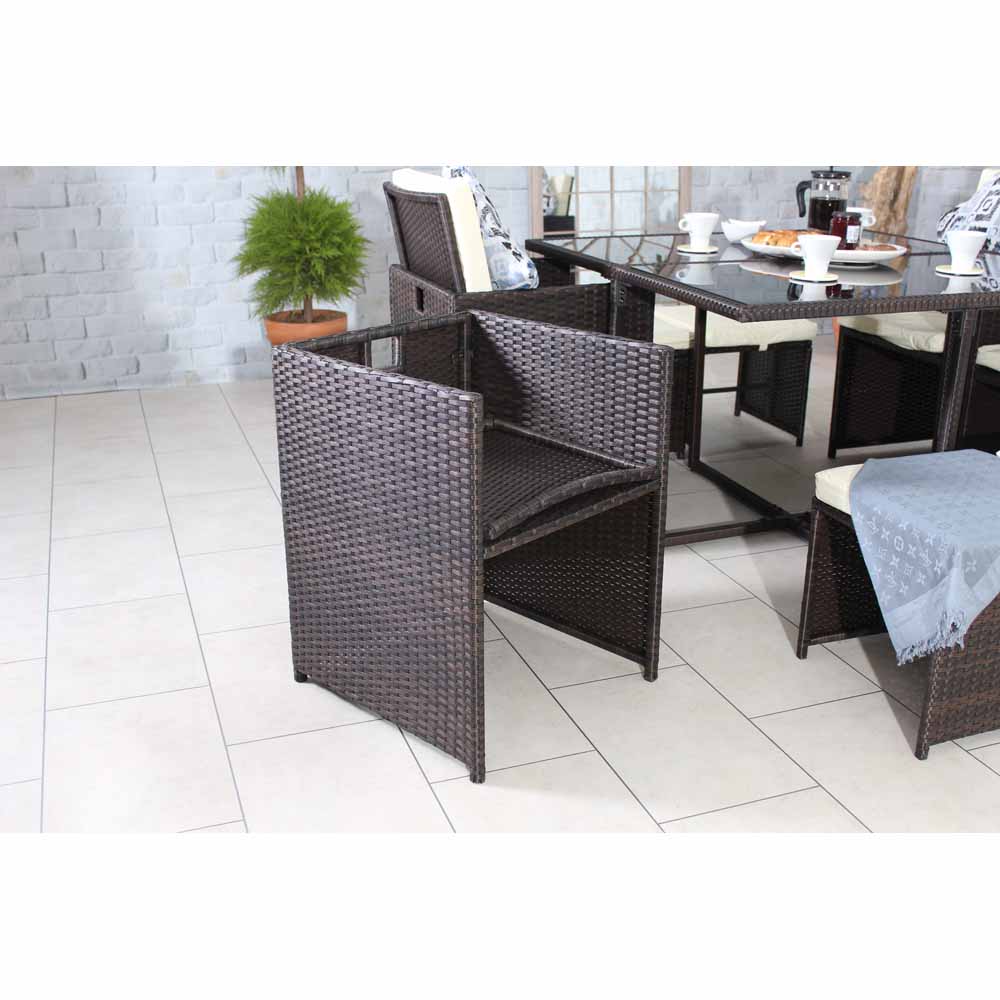 Royalcraft Cannes 8 Seater Cube Dining Set Brown Image 4