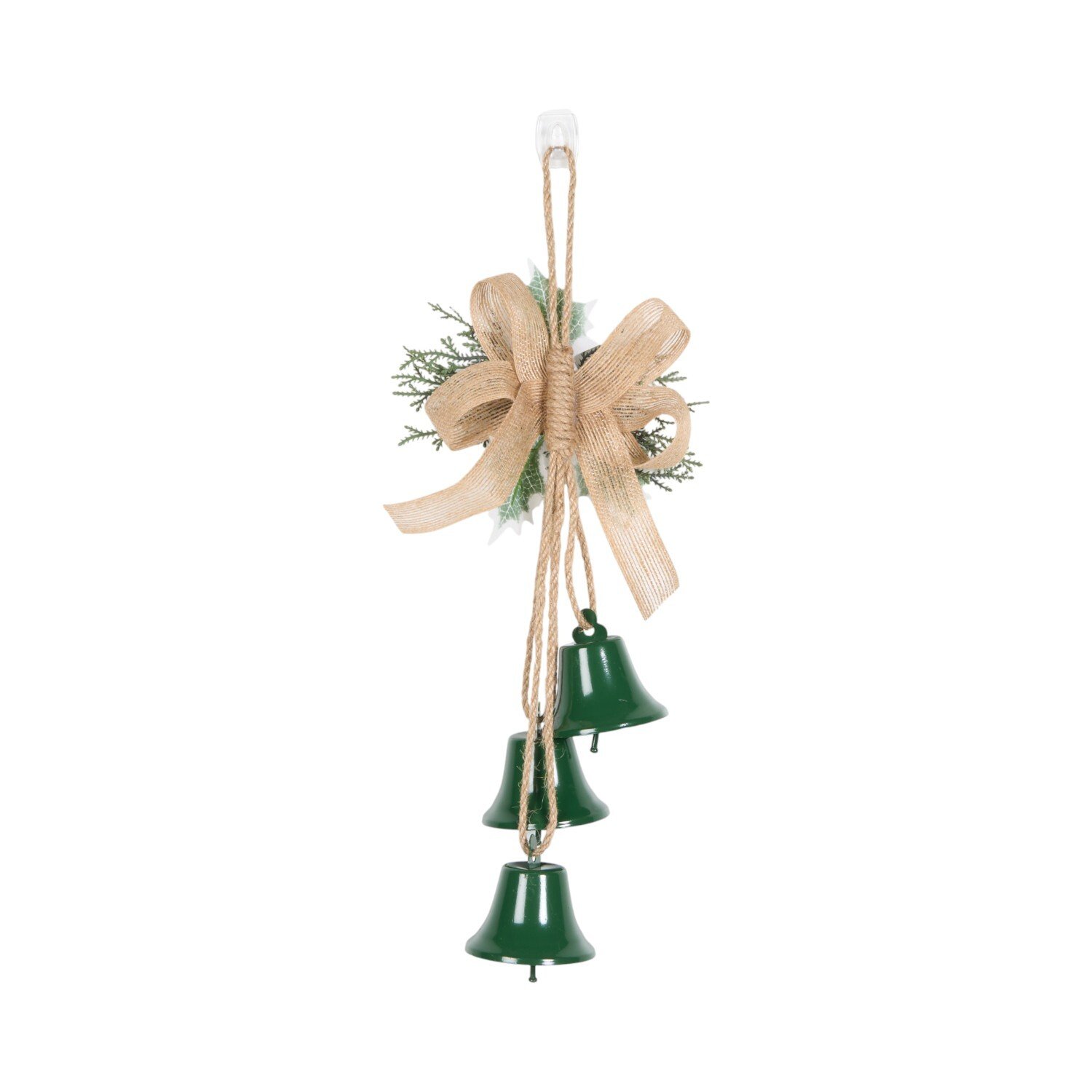 Hanging Door Bell Decoration Green and Gold Image 2
