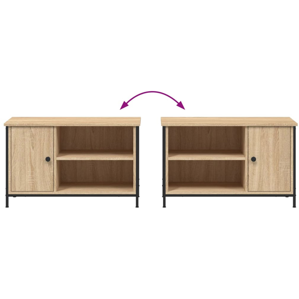 vidaXL Single Door 2 Open Shelf Sonoma Oak TV Cabinet Image 8