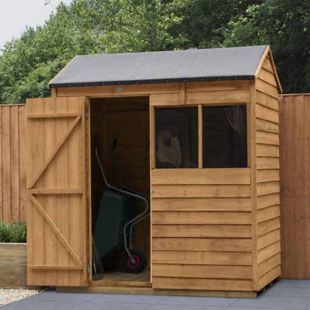 Forest Garden 6 x 4ft Overlap Dip Treated Reverse Apex Garden Shed Image 8