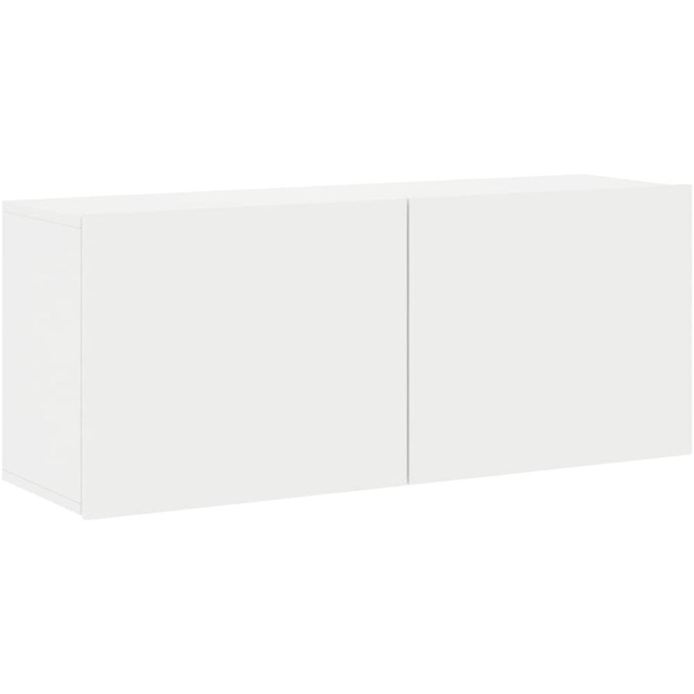 vidaXL 2 Door White Wall Mounted TV Cabinet Image 2