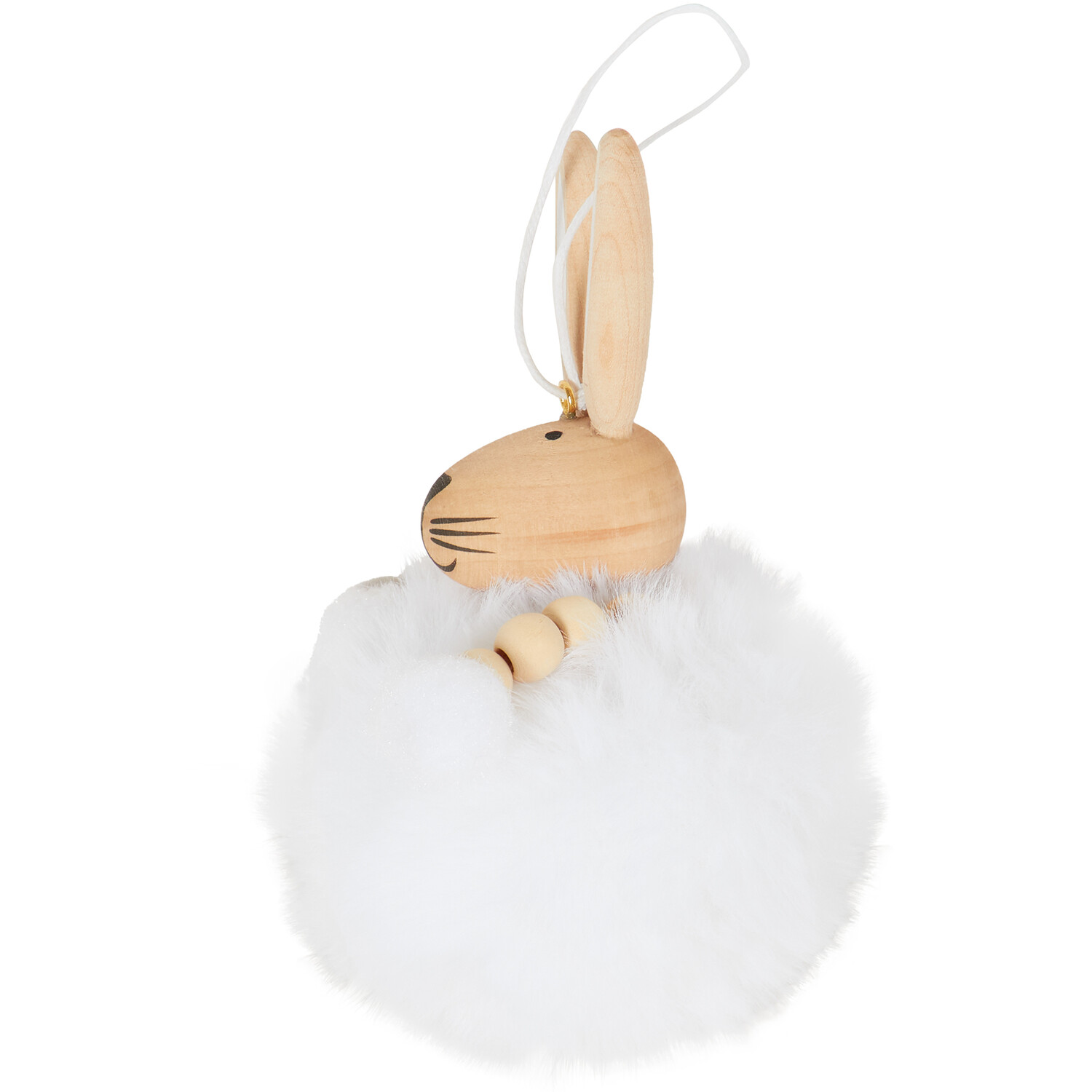 Hanging Pom Pom Bunny - White Image 4