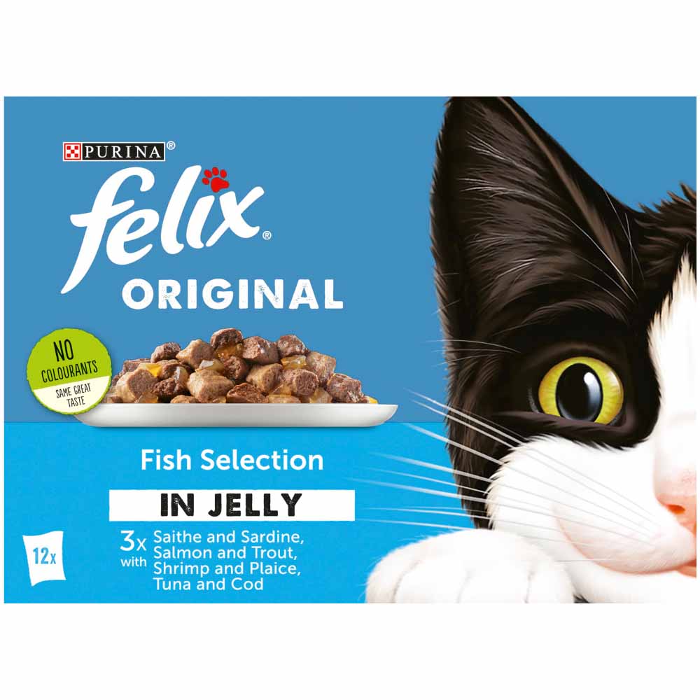 Felix Original Fish Selection In Jelly Cat Food 12 x 100g  Image 3