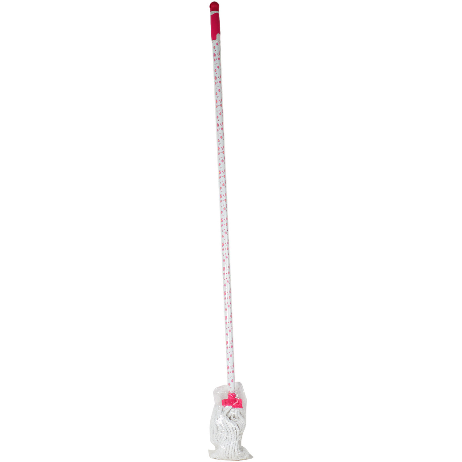 Daisy Pink Cotton String Mop with Long Handle Image 1