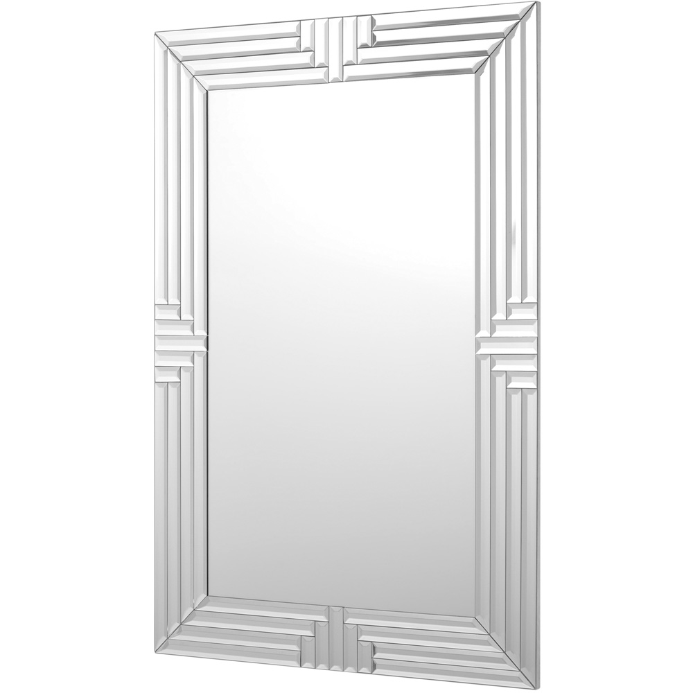 Silver Bevelled 4 Step Glass Mirror 120 x 80cm Image 1