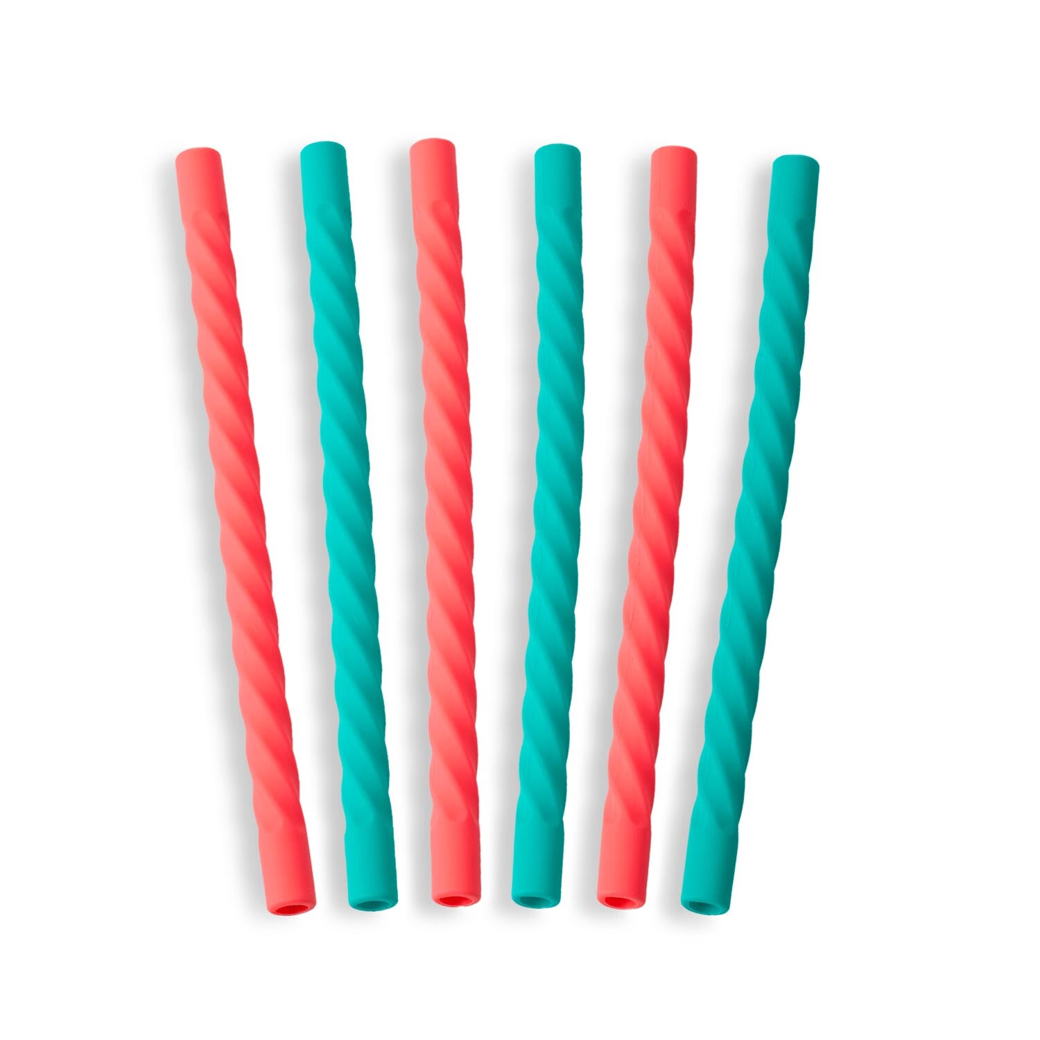 Pack of 6 Swirl Silicone Straws - Green & Red Image 4