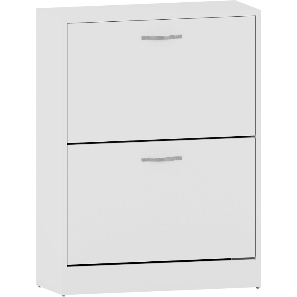 VIDA DESIGNS White 2-Drawer Shoe Cabinet Rack Image 2