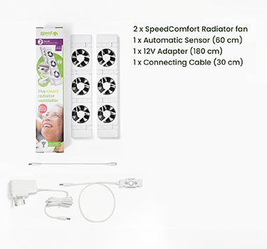 SpeedComfort white radiator amplifier fan unit 2 pack 