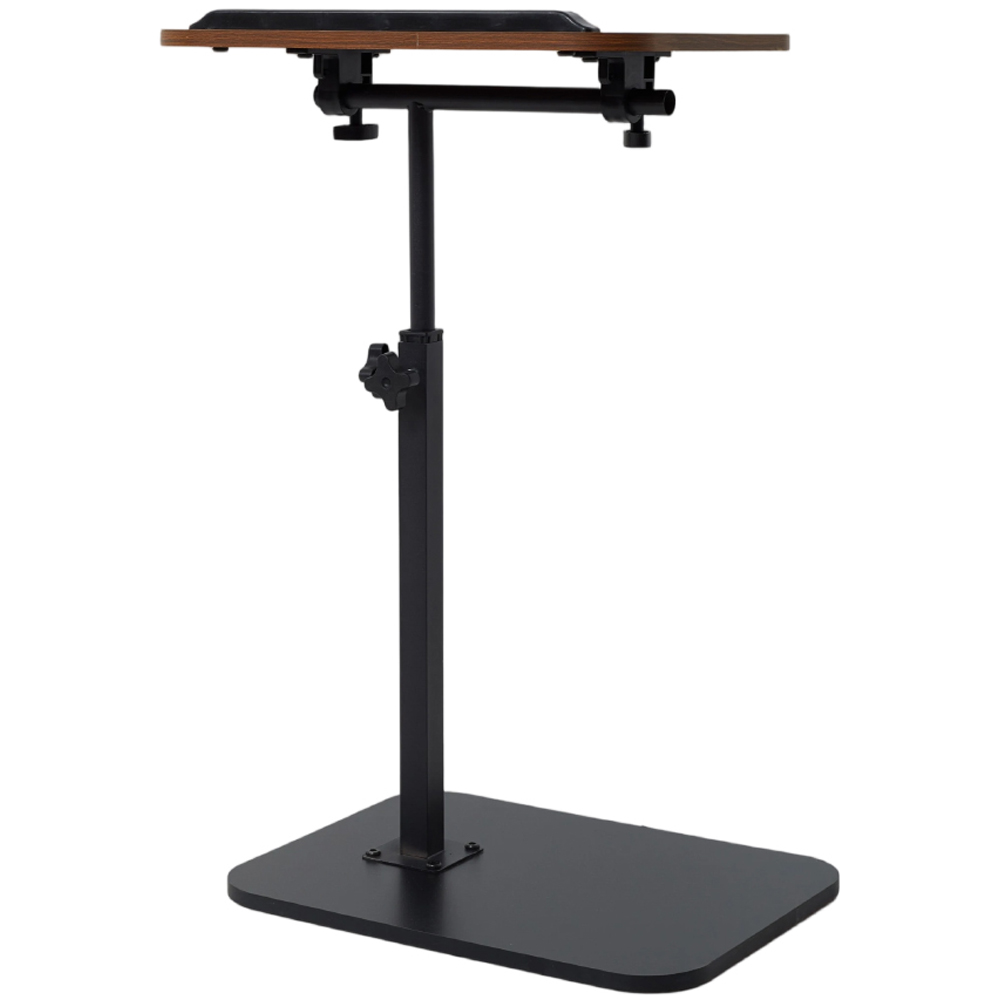 Living and Home Walnut and Black Adjustable Rotating Side Table Image 4