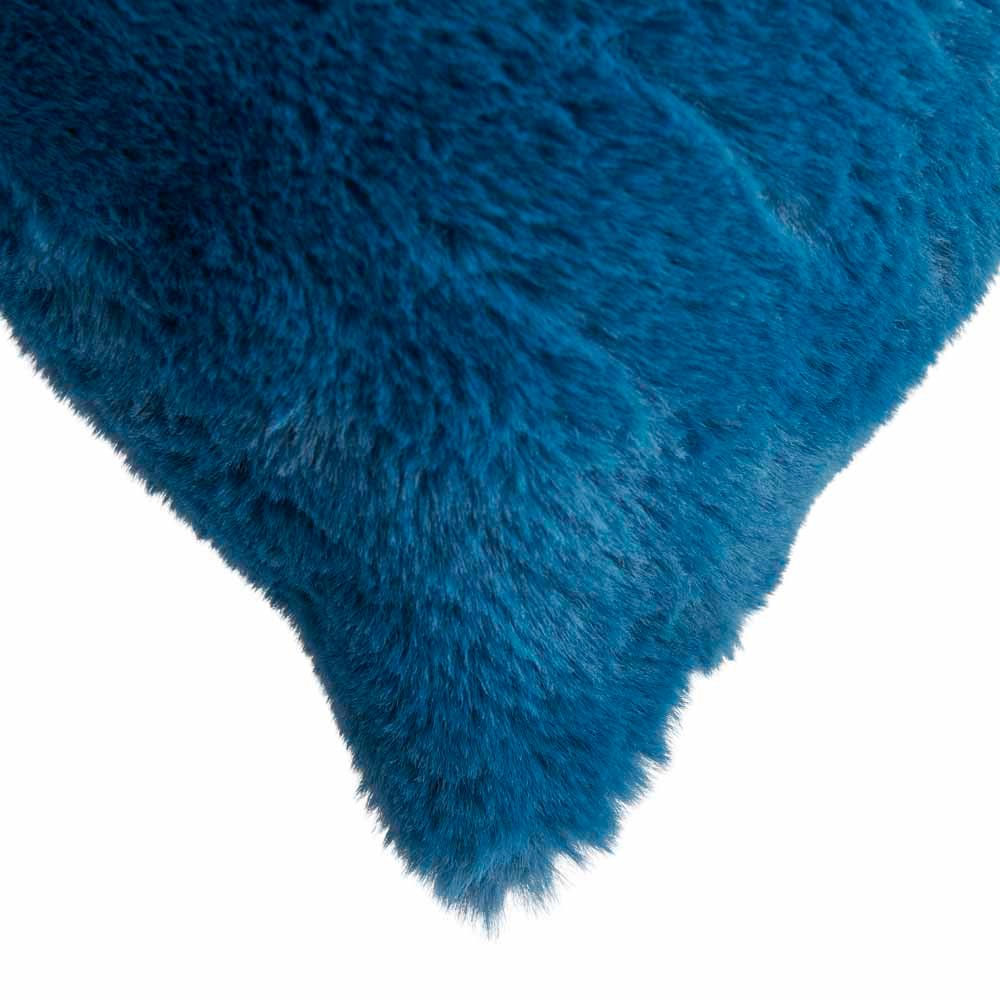 Wilko Teal Faux Fur Cushion 55 x 55cm Image 3