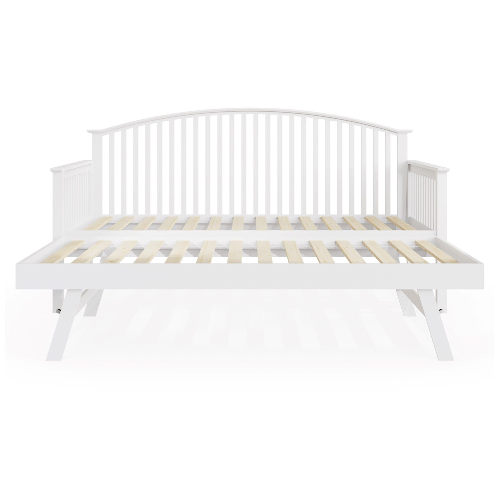 GFW Madrid Single White Wooden Day Bed with Trundle Image 2