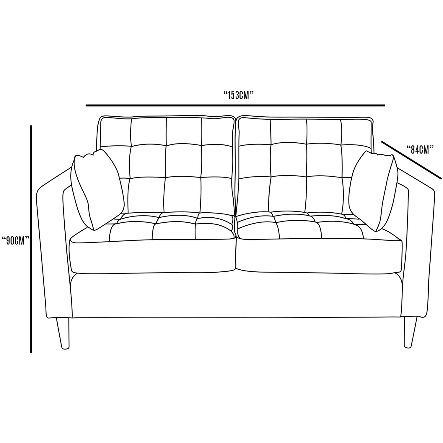 Anabelle 2 Seater Brown Fabric Sofa Image 4