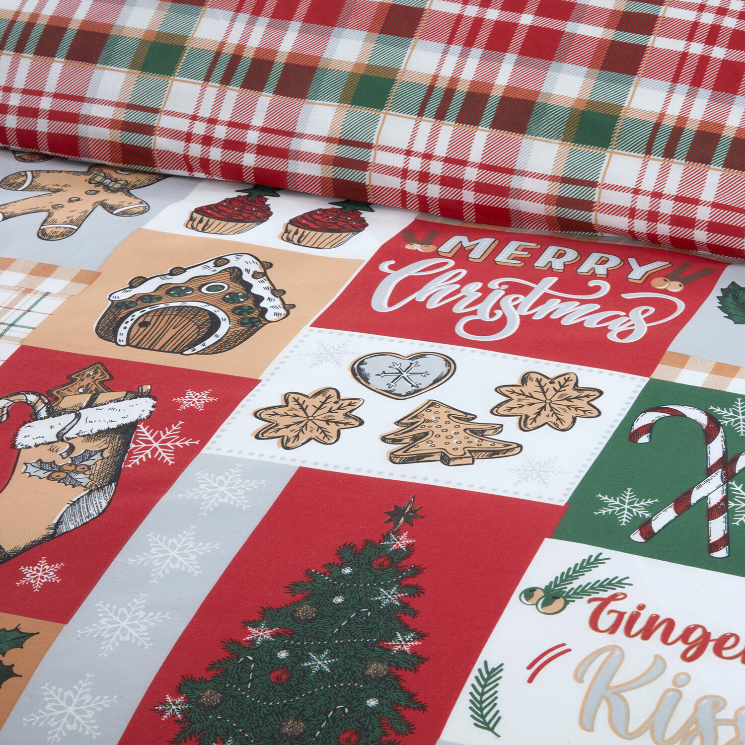 Gingerbread House Duvet Set - Red / King Image 4