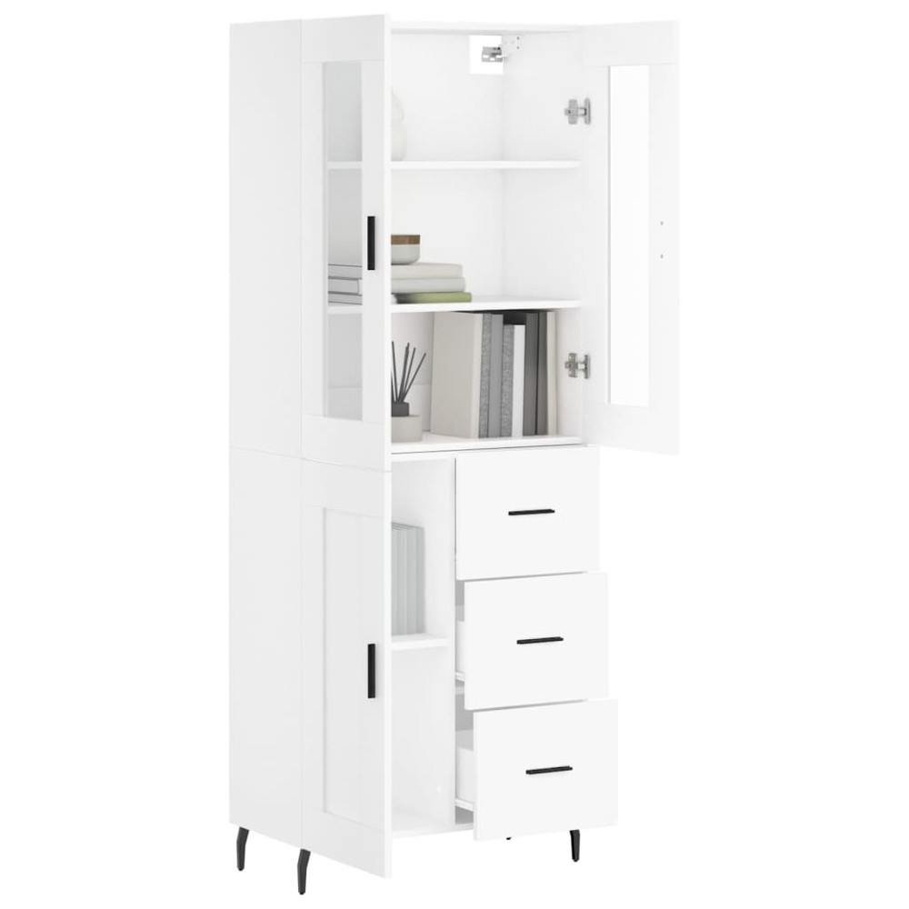 vidaXL 3 Door 3 Drawer White Highboard Image 3