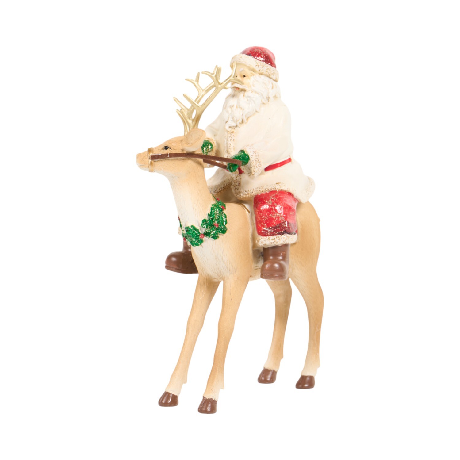 Santa Claus Riding Reindeer OrnamentNeutral Image 4