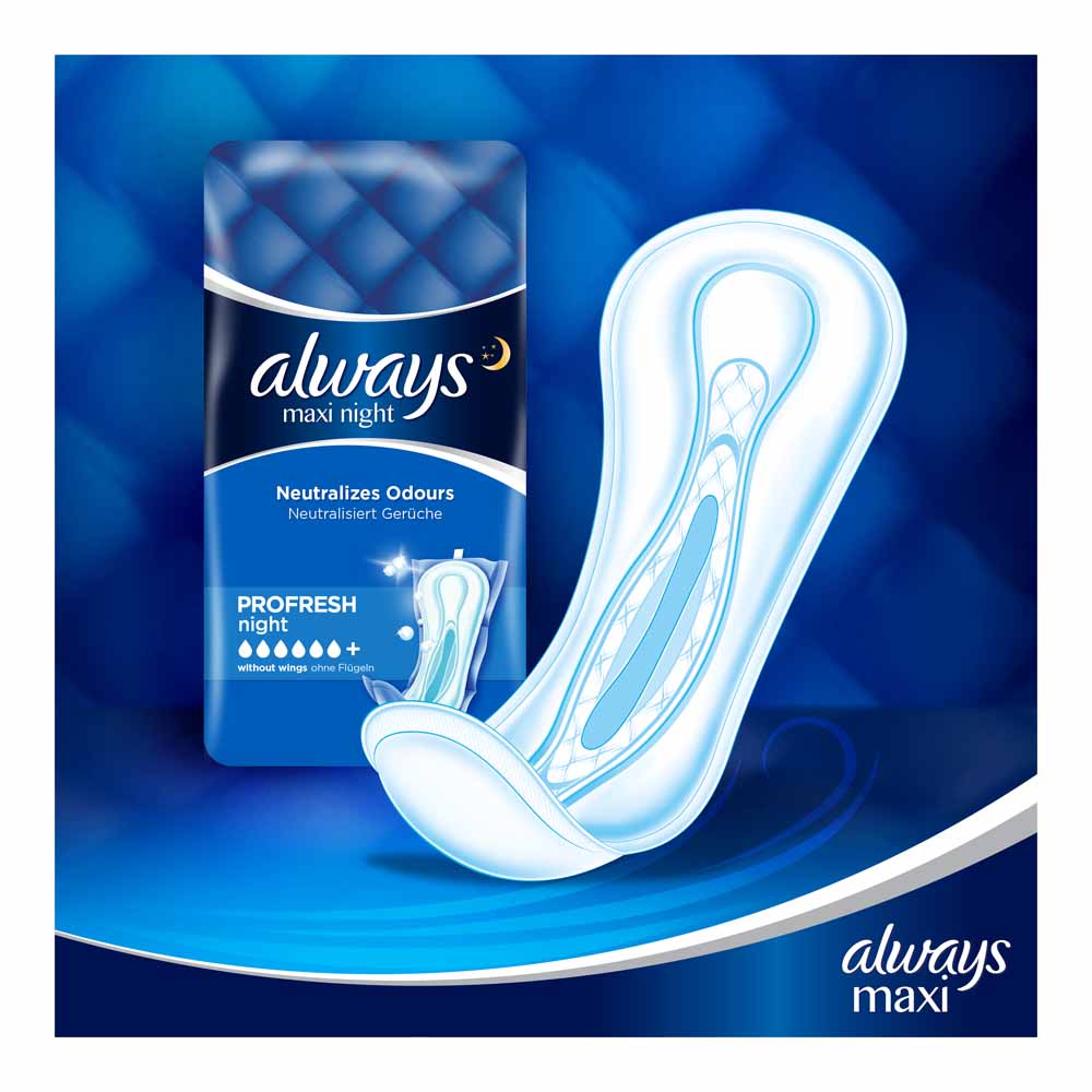 Always Maxi Night Sanitary Towels 9 pack Image 9