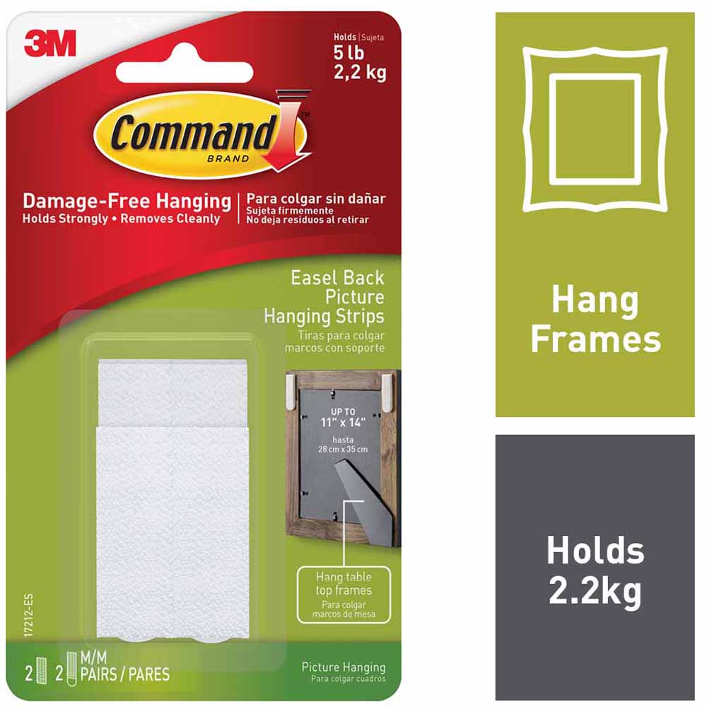 Command Damage Free Easel Back Picture Hanging Strips 2 pack Image 1