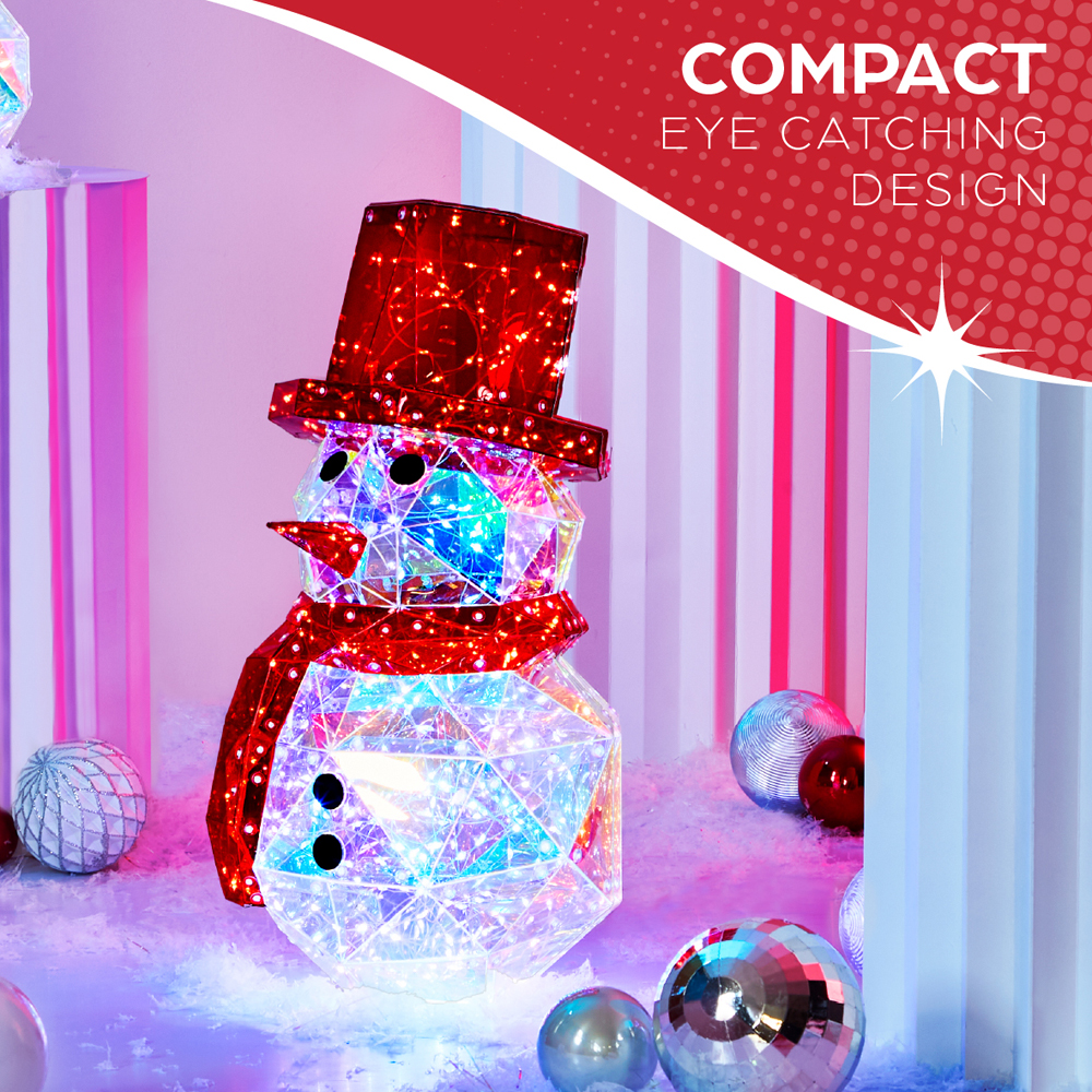The Christmas Workshop 200 Cool White LED Iridescent Snowman Christmas Decoration 40cm Image 12