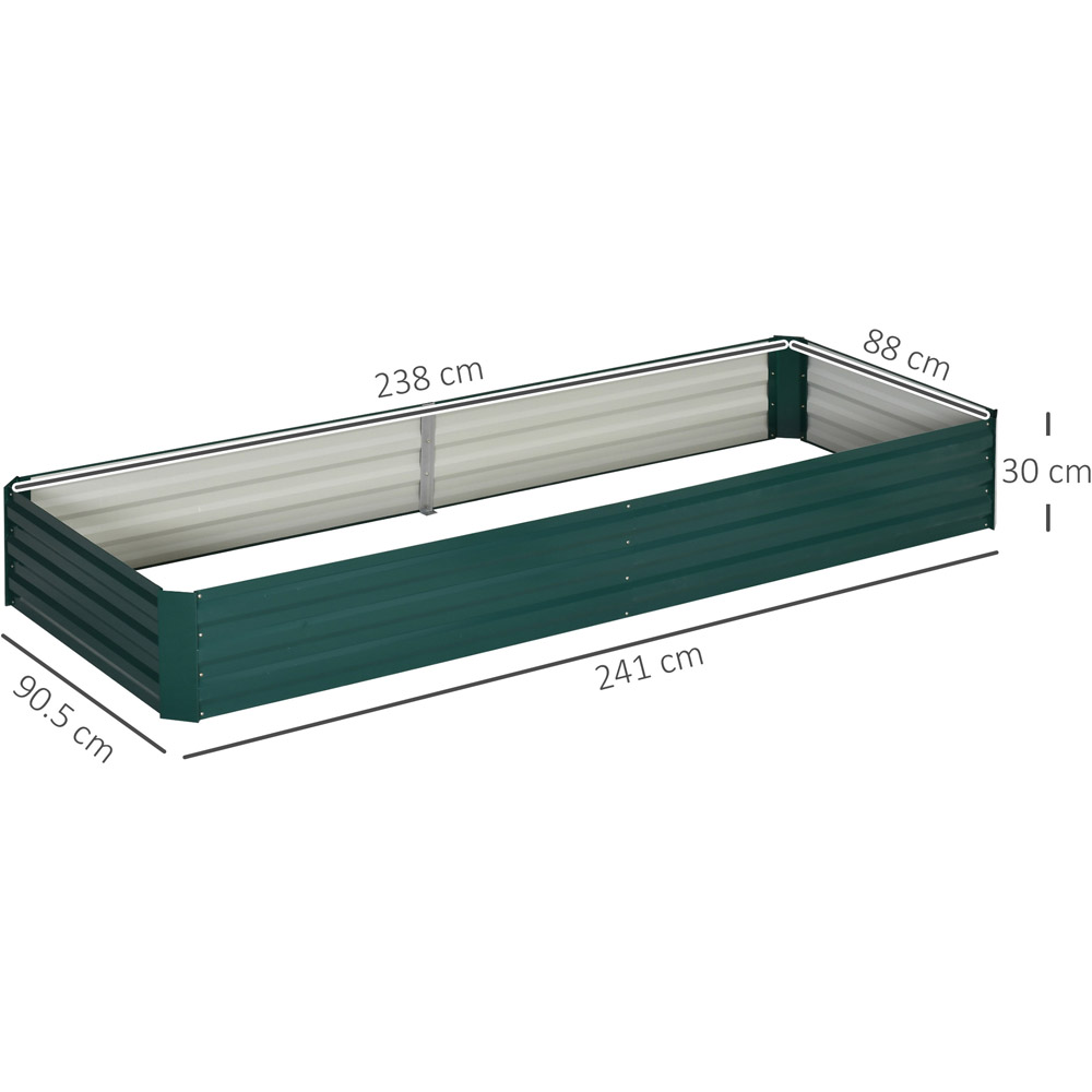 Outsunny Green Galvanised Raised Garden Bed Metal Planter Box with Open Bottom Image 8