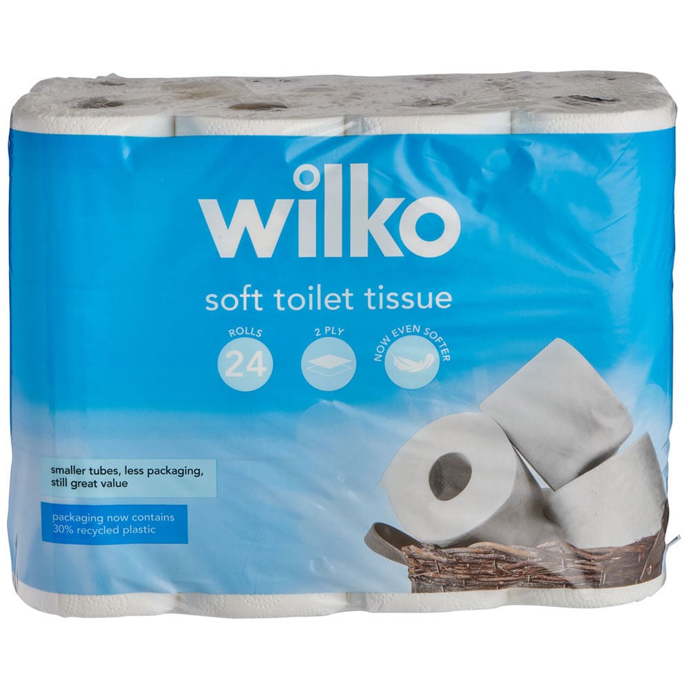 Wilko Soft Toilet Tissue 2 Ply Case of 3 x 24 Rolls Image 2