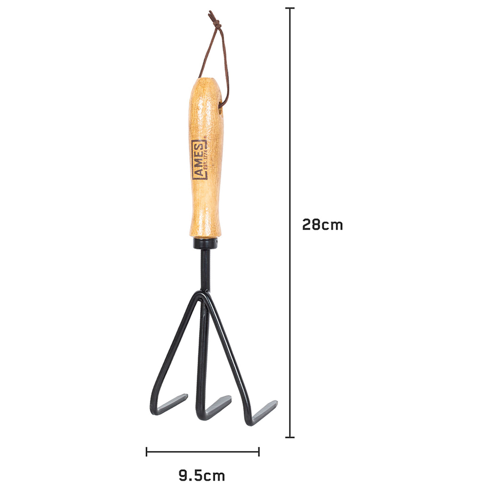 AMES Tools Carbon Steel Hand 3 Prong Cultivator Image 6