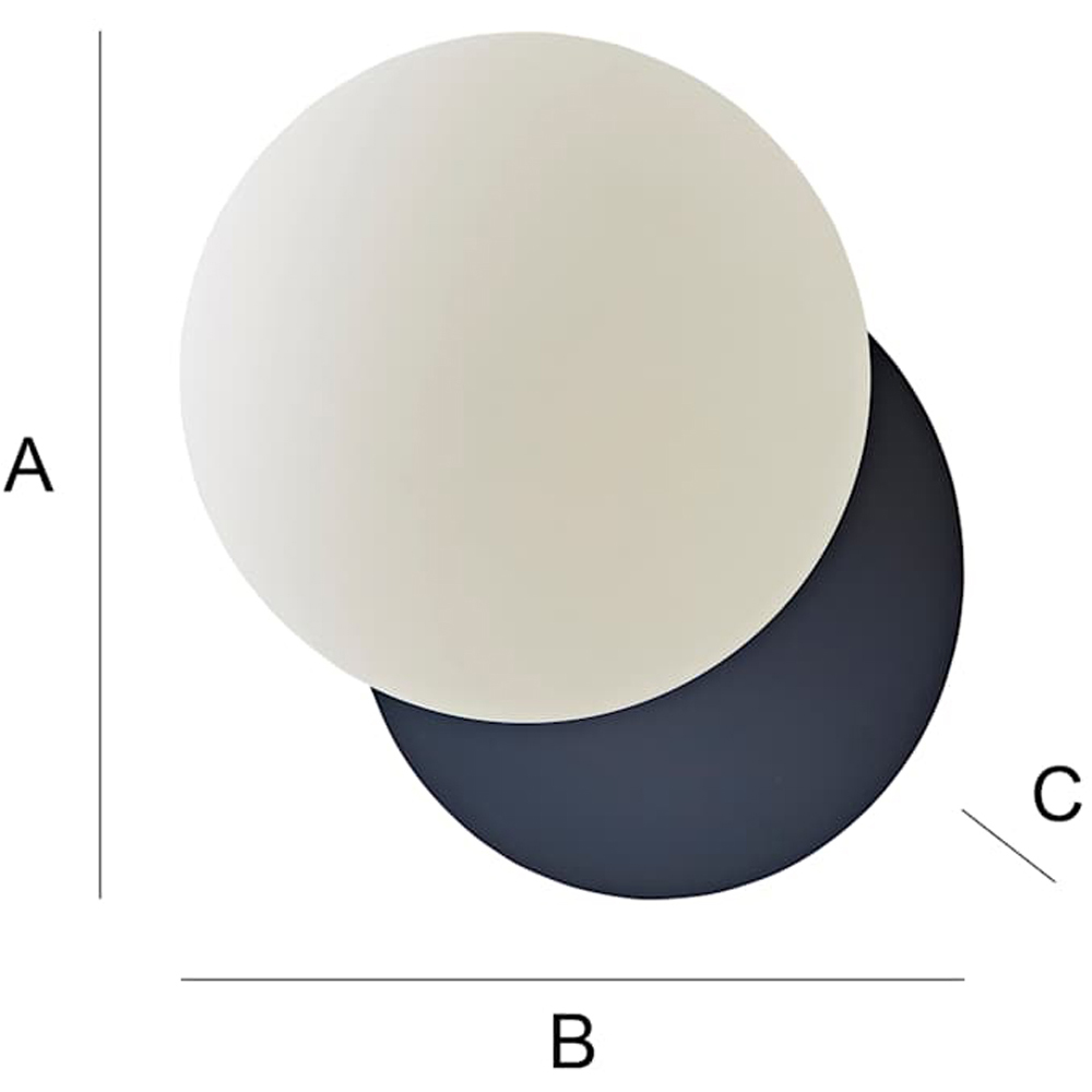 ValueLights Darla Navy Frosted Globe Bathroom Wall Light and Bulb Image 5