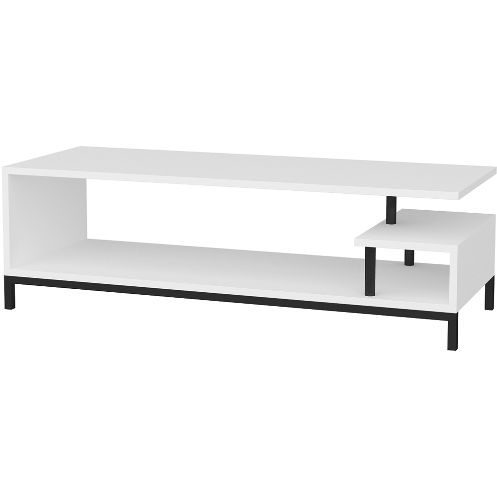 Decorotika Reilly 2 Shelf Black and White TV Unit Image 2