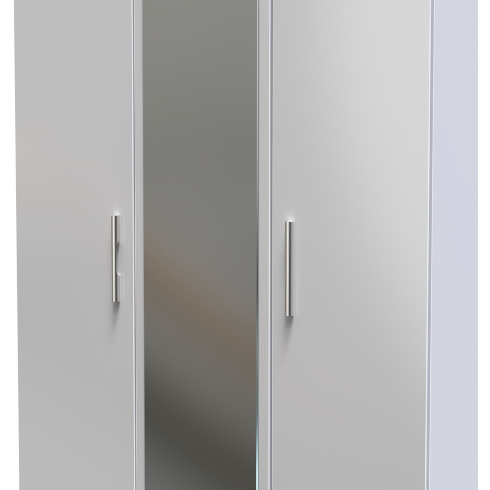 Crowndale Contrast Ready Assembled 3 Door Grey Gloss and White Matt Tall Mirrored Wardrobe Image 5