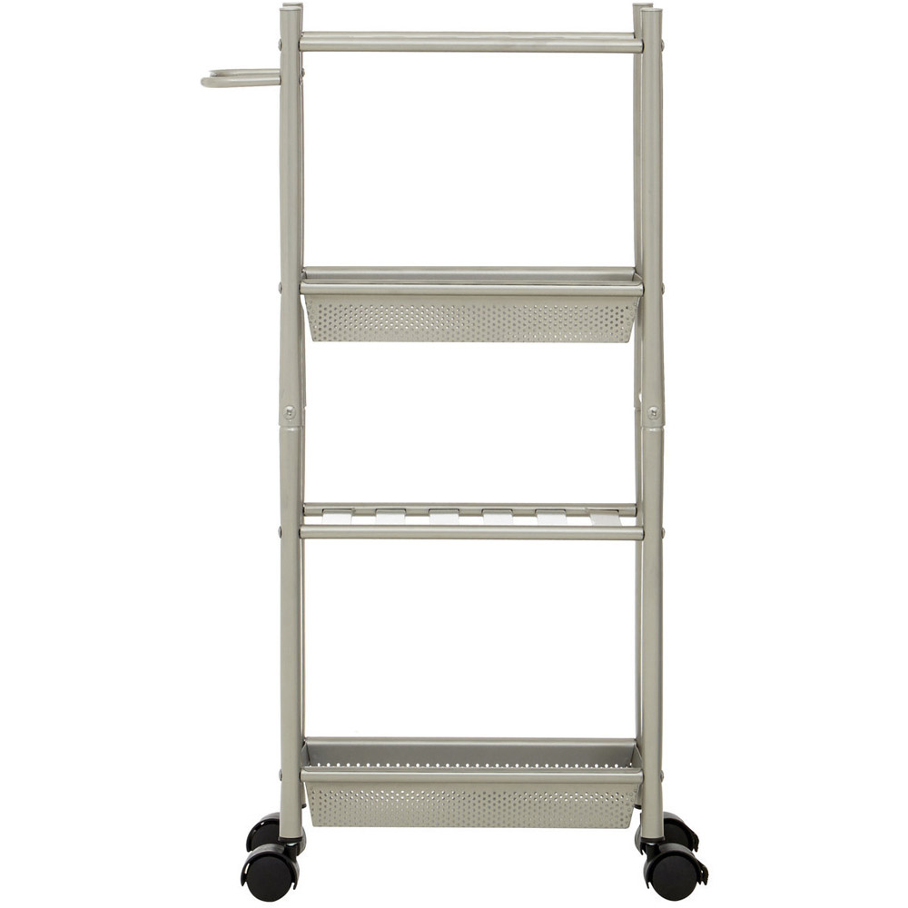 Dara 4-Tier Nickel Trolley with Two Baskets Image 5