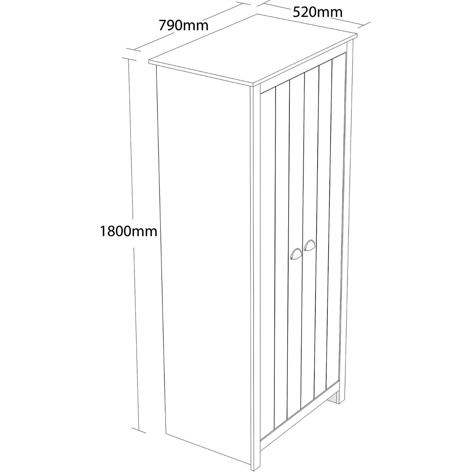 Lexington 2 Door Cream Wardrobe Image 3
