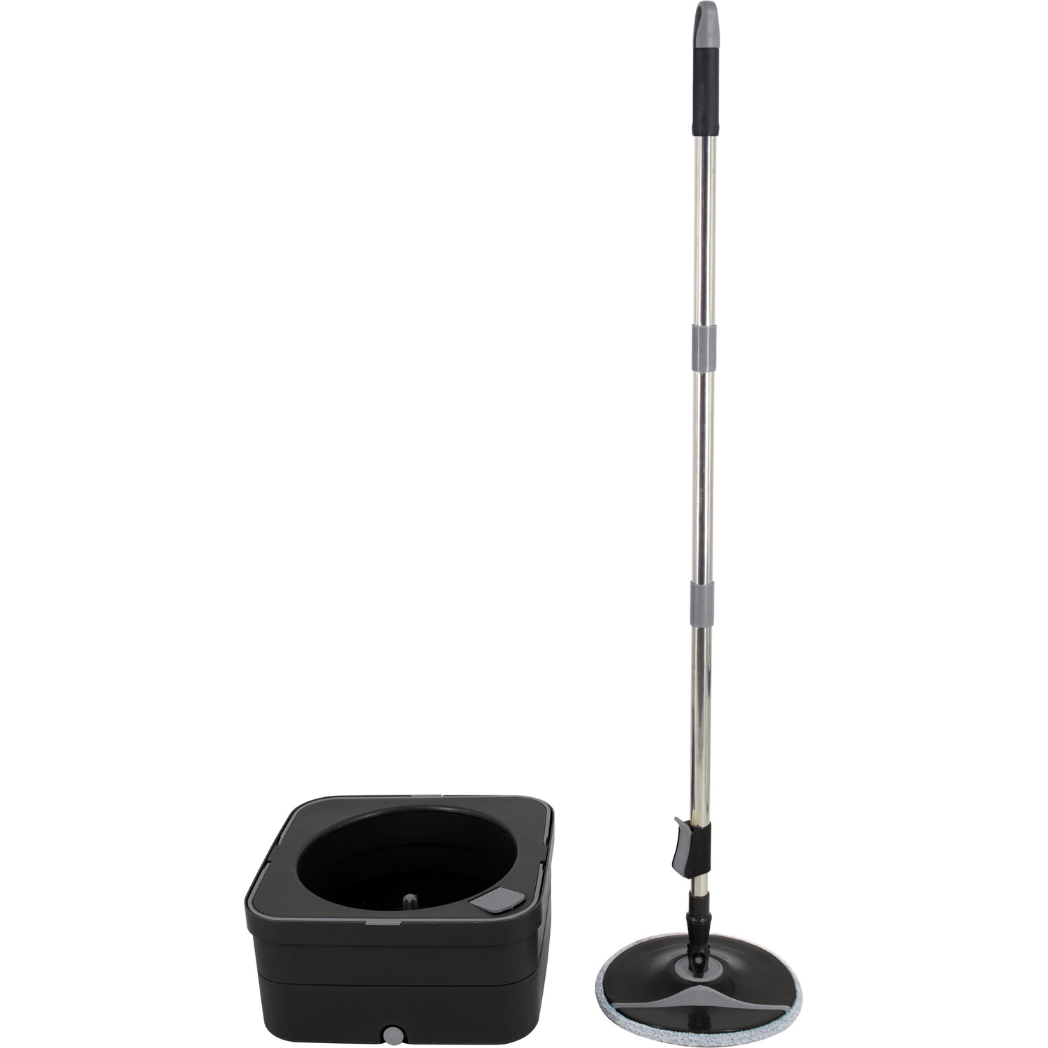 Argento Square Spin Mop and Bucket - Black Image
