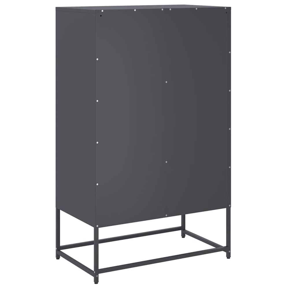 vidaXL 2 Drawer 4 Shelf Anthracite Cold-Rolled Steel Highboard Image 6
