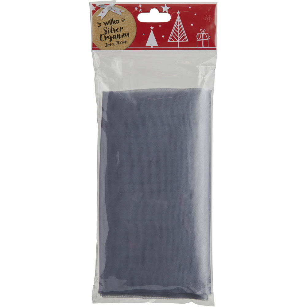 Wilko Silver Organza Wrapping Sheet 3m Image 1