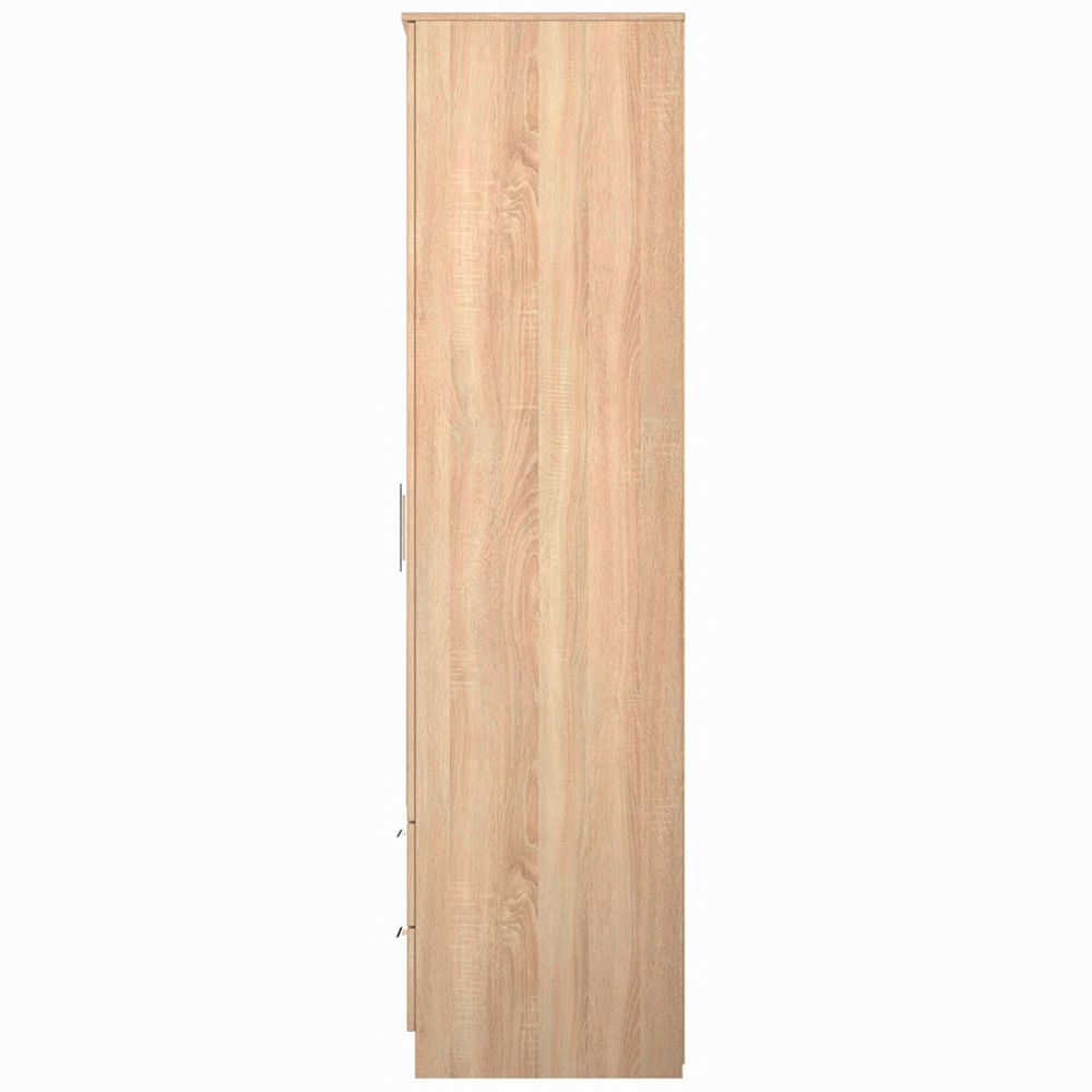Crowndale Devon 2 Door 2 Drawer Bardolino Oak Wardrobe with Mirror Door Ready Assembled Image 5