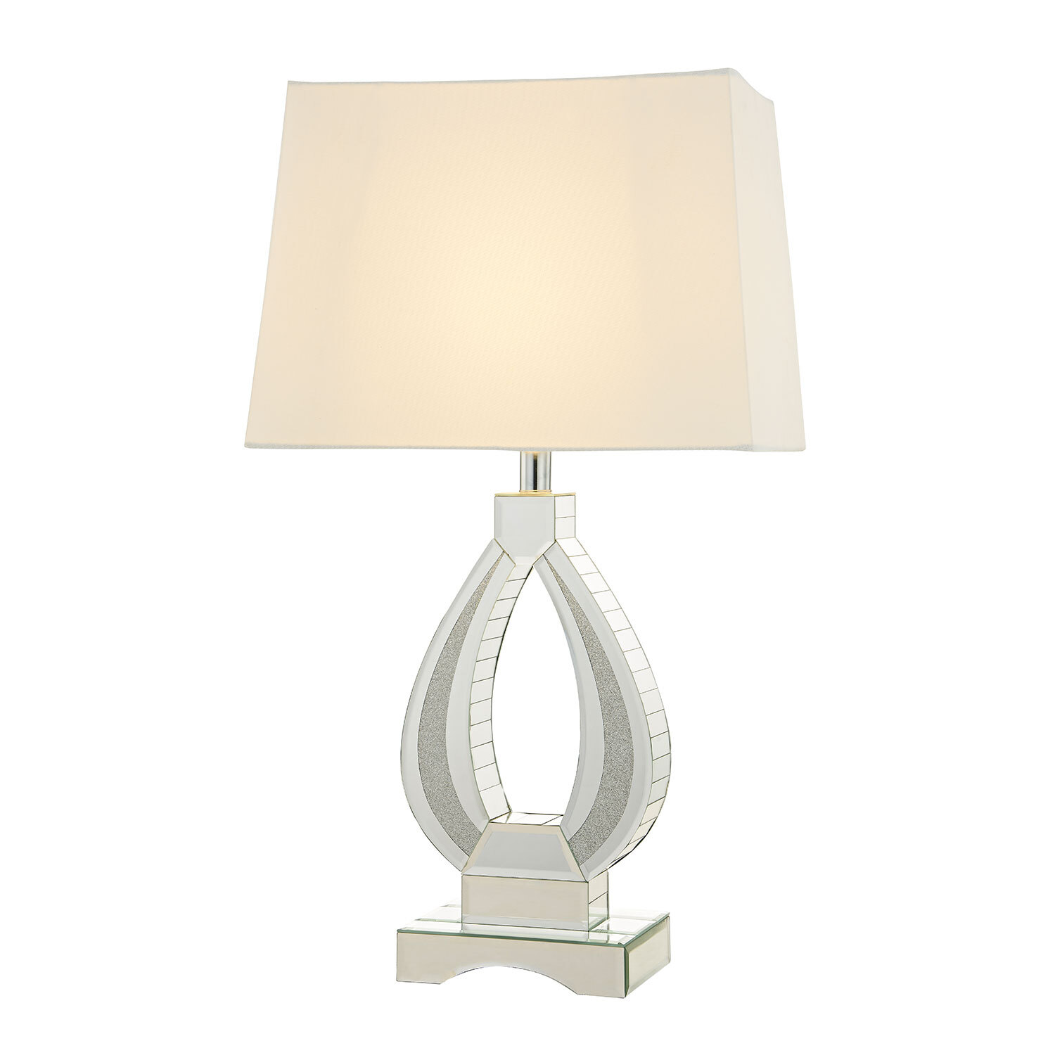 Eternity White Oval Crystal Encased Table Lamp Image 2
