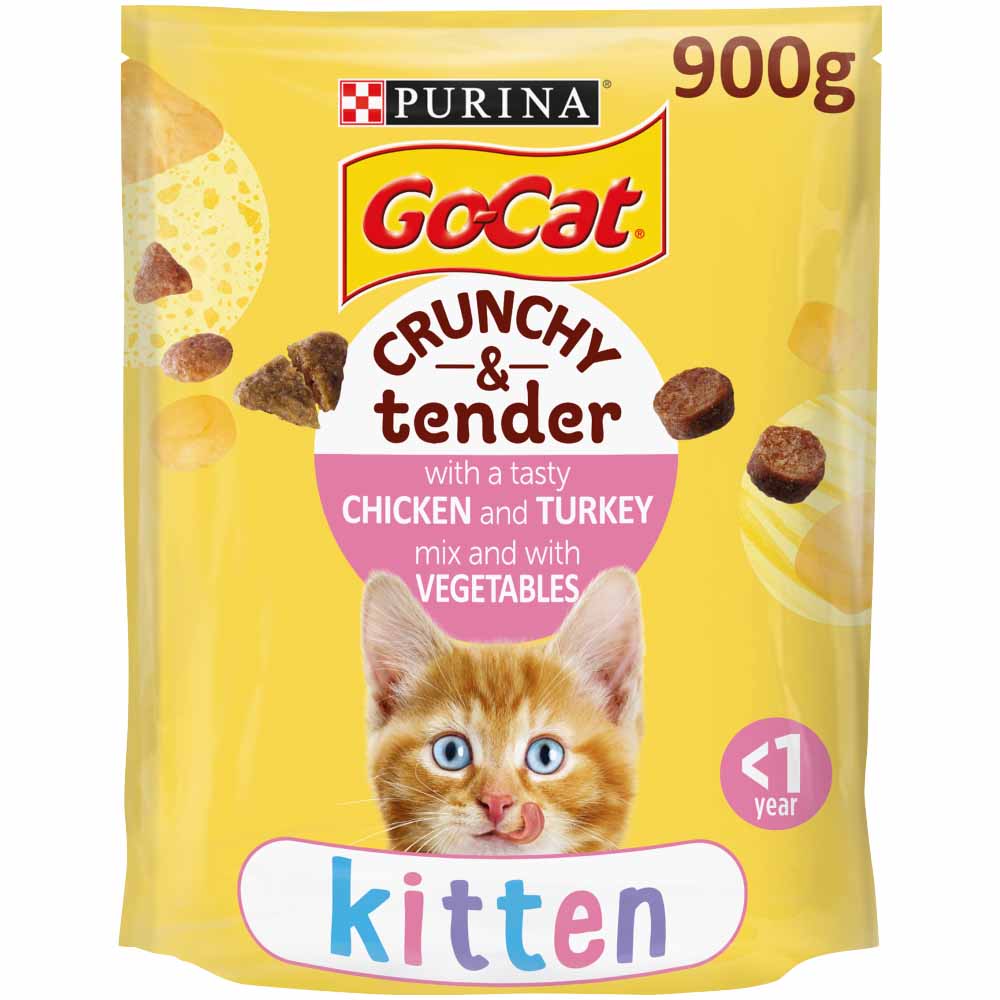 Go-Cat Crunchy & Tender Kitten Chicken & Veg Dry Dry Cat Food 900g Image 1