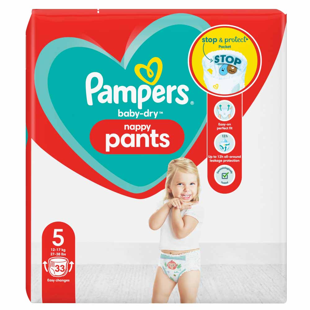 Pampers Baby Dry Pants Size 5 33 Pack Image 1