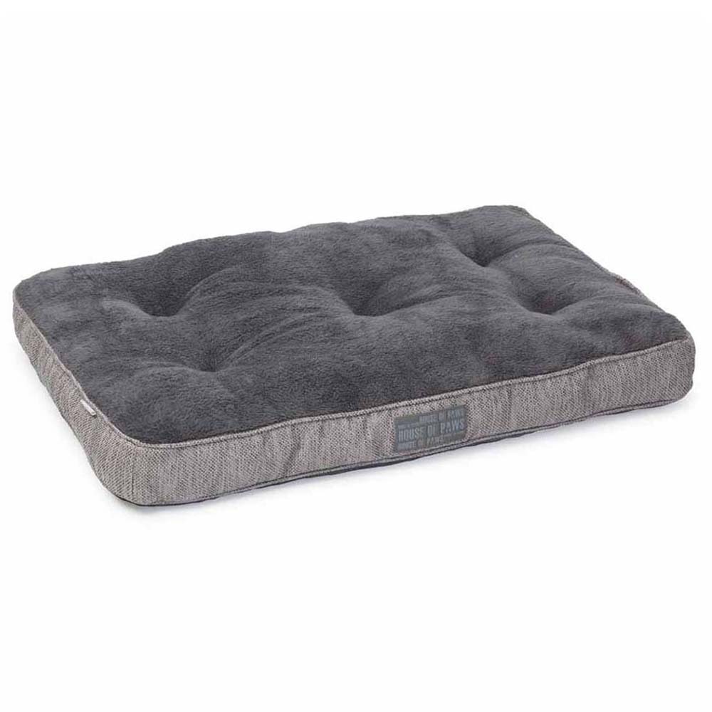 House Of Paws Grey Hessian Boxed Duvet Dog Bed Sml Image 1