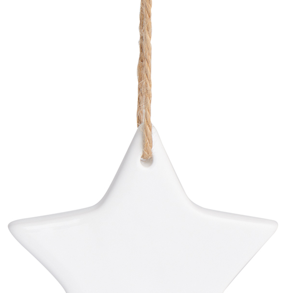 Wilko Plain White Glazed Ceramic Star Image 3