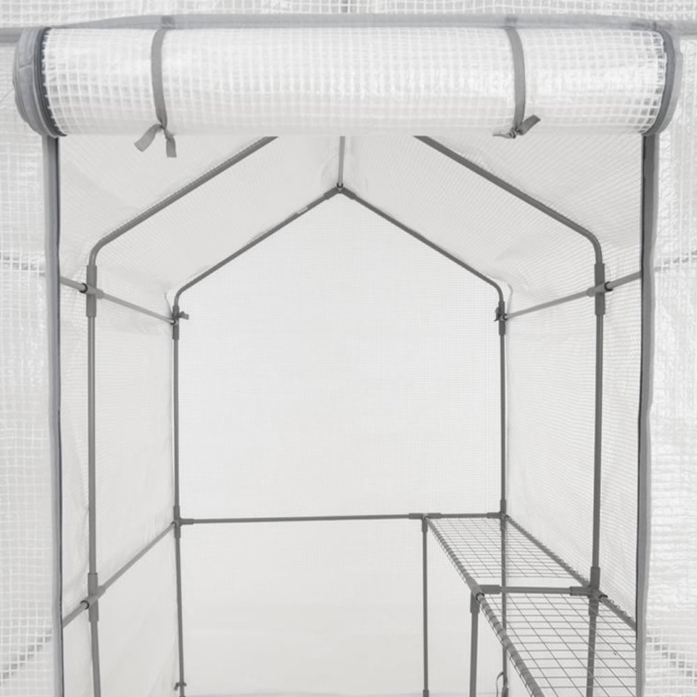 Wilko Walk in PE Greenhouse with Cover and Shelf Stage Wilko